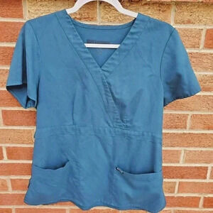 Grey's Anatomy Teal Scrub Top Women's Size Medium Style #4153